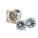 Axial high-performance wall-mounted fans