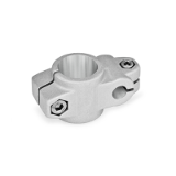 GN 133 Aluminum Two-Way Connector Clamps, Unequal Bore Dimensions